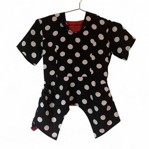 Vintage 50s-Inspired Black & White Polka Dot Peplum Blouse – Rockabilly Pin-Up